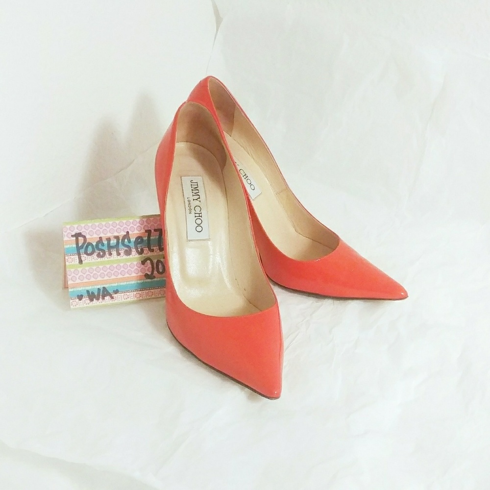 AUTH JIMMY CHOO Orange Heels